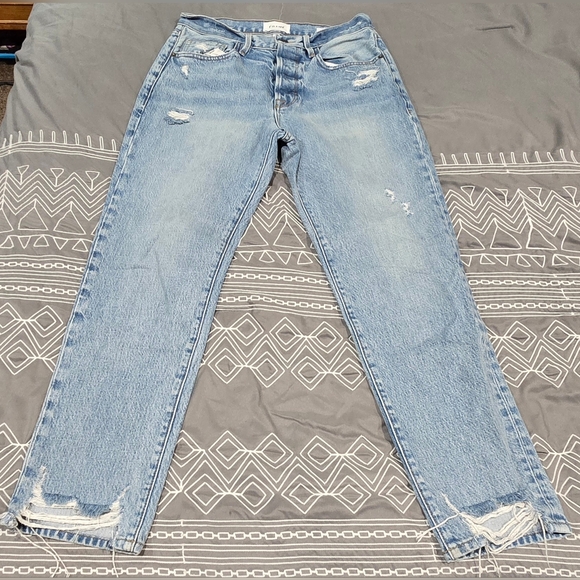 FRAME Le Original High Waisted Straight Leg Ripped Jeans Size 27 - Picture 8 of 9